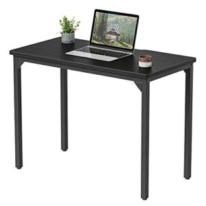 cubicubi computer desk, 32 inch home office writing study desks with arc corner, small pc table with cable hole, black
