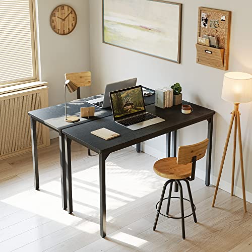 CubiCubi Computer Desk, 32 inch Home Office Writing Study Desks with Arc Corner, Small PC Table with Cable Hole, Black