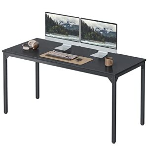 cubicubi computer desk, 47 inch home office writing study desks, largel pc table, modern simple style for space-saving, black
