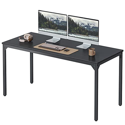 CubiCubi Computer Desk, 47 inch Home Office Writing Study Desks, Largel PC Table, Modern Simple Style for Space-Saving, Black