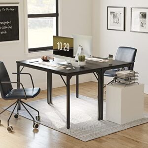 CubiCubi Computer Desk, 47 inch Home Office Writing Study Desks, Largel PC Table, Modern Simple Style for Space-Saving, Black