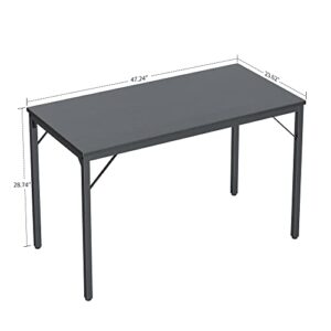 CubiCubi Computer Desk, 47 inch Home Office Writing Study Desks, Largel PC Table, Modern Simple Style for Space-Saving, Black