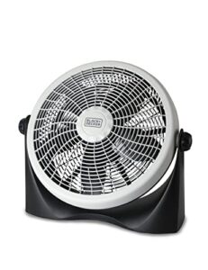 black+decker floor fan for home, garage, bedroom, or office, cooling fan for floor with 3 fan settings, quiet floor fan with adjustable tilt angle and sturdy base