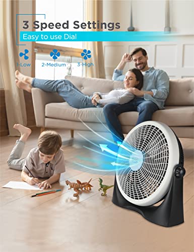 BLACK+DECKER Floor Fan for Home, Garage, Bedroom, or Office, Cooling Fan for Floor with 3 Fan Settings, Quiet Floor Fan with Adjustable Tilt Angle and Sturdy Base