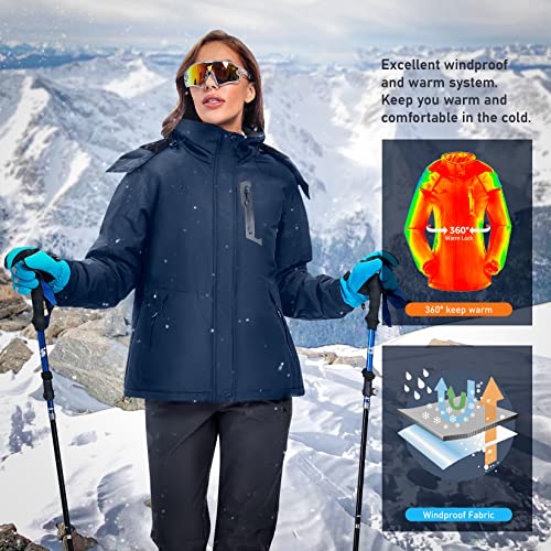 GOLDEN CAMEL Women's Winter Jacket Windproof Ski Snow Jacket Waterproof Thicken Parka Rain Jacket Warm Puffer Coat