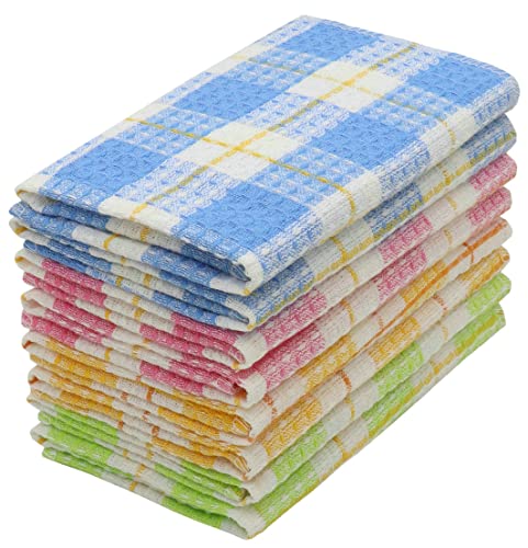 Mia'sDream Cotton Rags Terry Dish Cloths Dish Rags for Cleaning, Absorbent Cleaning Rags Lint Free Cleaning Cloths Pack of 8, 13inch x 13inch Multi Colors