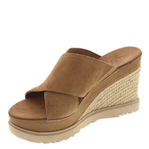 ugg women's abbot slide wedge sandal, chestnut, 9.5