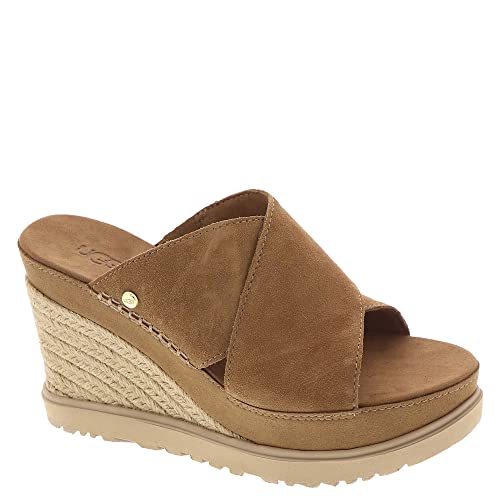 UGG Women's Abbot Slide Wedge Sandal, Chestnut, 9.5