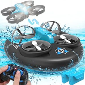 toys for 5-10 year old boys, 20+ mph fast rc boat pool toys for kids 8-12, 3 in 1 remote control car for boys, waterproof rc monster truck rc drone, sea land air outdoor toys, birthday gifts for boys