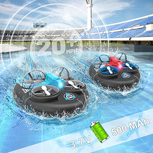 Toys for 5-10 Year Old Boys, 20+ MPH Fast RC Boat Pool Toys for Kids 8-12, 3 in 1 Remote Control Car for Boys, Waterproof RC Monster Truck RC Drone, Sea Land Air Outdoor Toys, Birthday Gifts for Boys