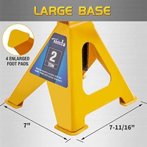 TONDA Jack Stands, 2 Ton 4,000 lb, Heavy Duty Steel Car Lifting Stand for Sedan SUV Coupe, Yellow, 1 Pair