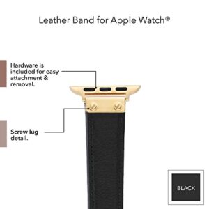 Anne Klein Leather Fashion Band for Apple Watch Secure, Adjustable, Apple Watch Band Replacement, Fits Most Wrists