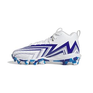 adidas freak spark 23 football shoe, white/team royal blue/solar blue, 1 us unisex little kid