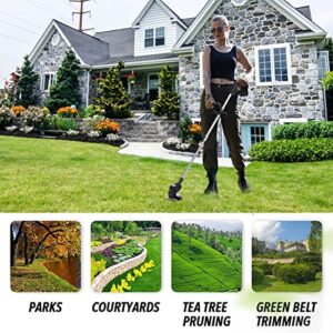 Weed Wacker Electric Cordless String Trimmer Weed Eater Grass Trimmer, with 3 Function Blades,Height Adjustable Lawn Edger Brush Cutter 2 Battery&Charger for Home Garden, Lawn, Yard(Black)