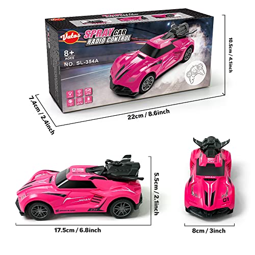 VATOS Remote Control Car, 1:24 Scale Kids Mini RC Car with LED Lights and Spray Effect, 27Mhz RC Racing Electric Car Toys for 3 4 5 6 7 8-12 Years Boys Girls Birthday, Party