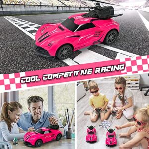 VATOS Remote Control Car, 1:24 Scale Kids Mini RC Car with LED Lights and Spray Effect, 27Mhz RC Racing Electric Car Toys for 3 4 5 6 7 8-12 Years Boys Girls Birthday, Party