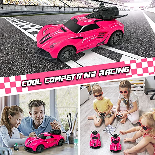 VATOS Remote Control Car, 1:24 Scale Kids Mini RC Car with LED Lights and Spray Effect, 27Mhz RC Racing Electric Car Toys for 3 4 5 6 7 8-12 Years Boys Girls Birthday, Party