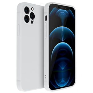 kpkhdi iphone 13 pro max case compatible with iphone 13 pro max matte silicone stain resistant cover with full body protection anti-scratch shockproof case 6.7 inch (white)