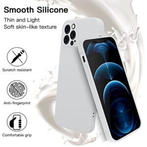 KPKHDI iPhone 13 Pro Max Case Compatible with iPhone 13 Pro Max Matte Silicone Stain Resistant Cover with Full Body Protection Anti-Scratch Shockproof Case 6.7 inch (White)