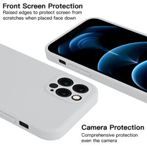 KPKHDI iPhone 13 Pro Max Case Compatible with iPhone 13 Pro Max Matte Silicone Stain Resistant Cover with Full Body Protection Anti-Scratch Shockproof Case 6.7 inch (White)