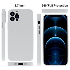 KPKHDI iPhone 13 Pro Max Case Compatible with iPhone 13 Pro Max Matte Silicone Stain Resistant Cover with Full Body Protection Anti-Scratch Shockproof Case 6.7 inch (White)