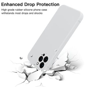 KPKHDI iPhone 13 Pro Max Case Compatible with iPhone 13 Pro Max Matte Silicone Stain Resistant Cover with Full Body Protection Anti-Scratch Shockproof Case 6.7 inch (White)