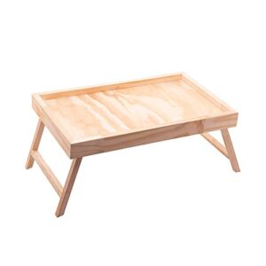 woodart pine wood bed tray table, breakfast in bed and dinner tray for eating on couch with foldable legs, laptop desk