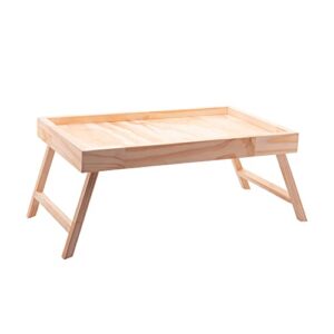 WOODART Pine Wood Bed Tray Table, Breakfast in Bed and Dinner Tray for Eating on Couch with Foldable Legs, Laptop Desk