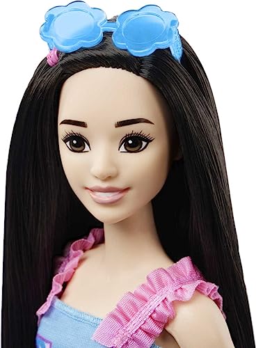 Barbie My First Barbie Preschool Doll, Renee with 13.5-inch Soft Posable Body & Black Hair, Plush Squirrel & Accessories