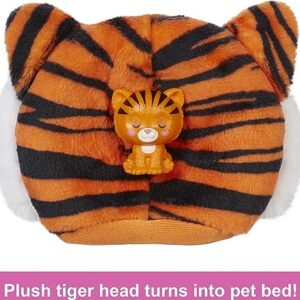 Barbie Cutie Reveal Fashion Doll, Jungle Series Tiger Plush Costume, 10 Surprises Including Mini Pet & Color Change