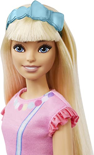 Barbie My First Barbie Preschool Doll, "Malibu" with 13.5-inch Soft Posable Body & Blonde Hair, Plush Kitten & Accessories