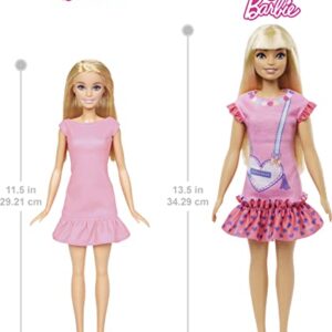 Barbie My First Barbie Preschool Doll, "Malibu" with 13.5-inch Soft Posable Body & Blonde Hair, Plush Kitten & Accessories