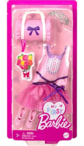 Barbie: My First Barbie Clothes, Fashion Pack for 13.5-inch Preschool Dolls, Tutu Leotard with Ballet and Dance Accessories