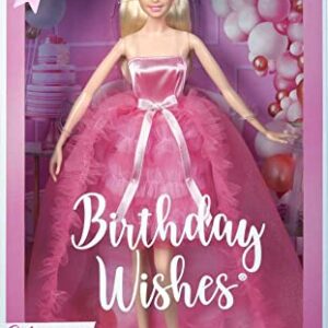 Barbie Birthday Wishes Doll with Blonde Hair and Pink Satin and Tulle Dress, Special Occasion Gifts and Collectibles