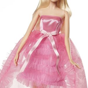 Barbie Birthday Wishes Doll with Blonde Hair and Pink Satin and Tulle Dress, Special Occasion Gifts and Collectibles