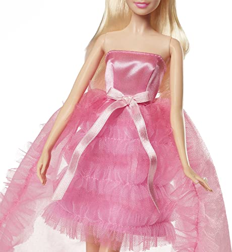 Barbie Birthday Wishes Doll with Blonde Hair and Pink Satin and Tulle Dress, Special Occasion Gifts and Collectibles