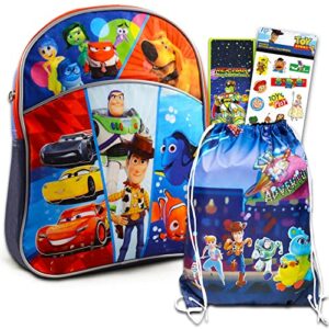toy story mini backpack kids toddlers - bundle with 11" toy story preschool backpack, toy story drawstring, stickers, more