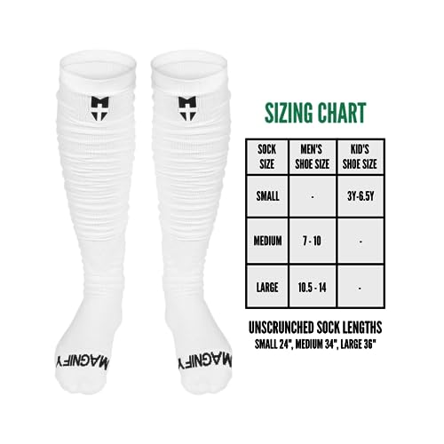 Magnify Sportswear Scrunch Football Socks for Athletes of Faith - Padded Extra Long Athletic Socks for Men, Youth, Boys, Kids