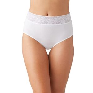 wacoal women's comfort touch brief panty, white, large