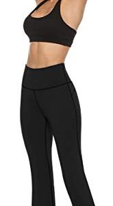 AFITNE Yoga Pants for Women Bootcut Work Pants with Pockets High Waisted Workout Bootleg Yoga Pants Flared Athletic Pants Black - 3XL