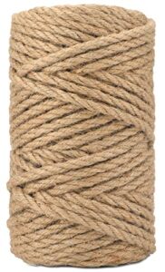 joycraft 6mm jute rope,164feet strong and heavy duty jute twine, brown decoration hemp twine string for artworks, gardening, bundling, camping, decorating, and diy crafting (50m/164ft * 6mm)