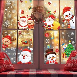 christmas decorations snowflake window clings stickers for glass christmas decor xmas decals holiday snowflake santa claus reindeer decals for party