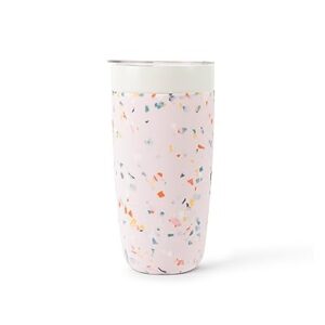 W&P Porter Insulated Tumbler 20 oz | No Metallic Aftertaste Ceramic Coated for Water, Coffee, & Tea | Wide Mouth Vacuum Insulated | Dishwasher Safe, Blush Terrazzo