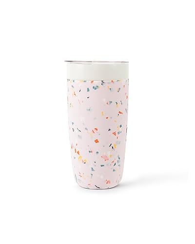 W&P Porter Insulated Tumbler 20 oz | No Metallic Aftertaste Ceramic Coated for Water, Coffee, & Tea | Wide Mouth Vacuum Insulated | Dishwasher Safe, Blush Terrazzo