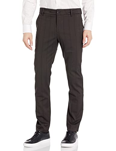 PAIGE Men's Stafford Pinstripe Slim Fit Trouser Pant, Twilight Night, 29