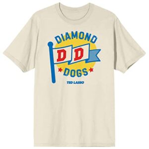ted lasso diamond dogs flag men's natural graphic tee-xl