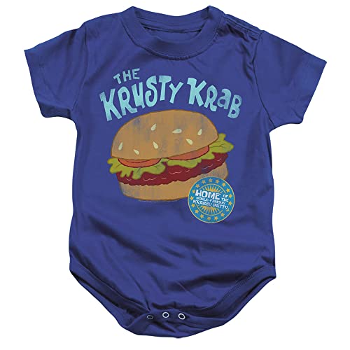 Spongebob Krusty Krab Unisex Infant Snap Suit for Baby (24 Months) Royal Blue