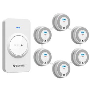 x-sense wireless interconnected combination smoke and co alarms sc07-w (6-pack) and remote control