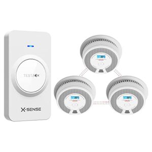 x-sense wireless interconnected combination smoke and co alarms sc07-w (3-pack) and remote control