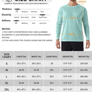 Men's Long Sleeve Shirts UPF 50+ SPF Sun Protection Shirts for Fishing Hiking Rash Guard Swim Light Green L